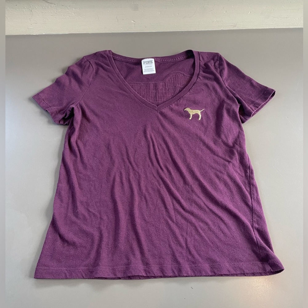 PINK Victoria Secret Purple V-neck T-shirt
